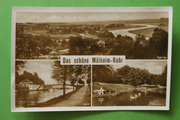 Ansichtskarte AK Mülheim Ruhr 1930-1950 Straßen Ruhrtal Flora Ententeich Architektur Ortsansicht NRW